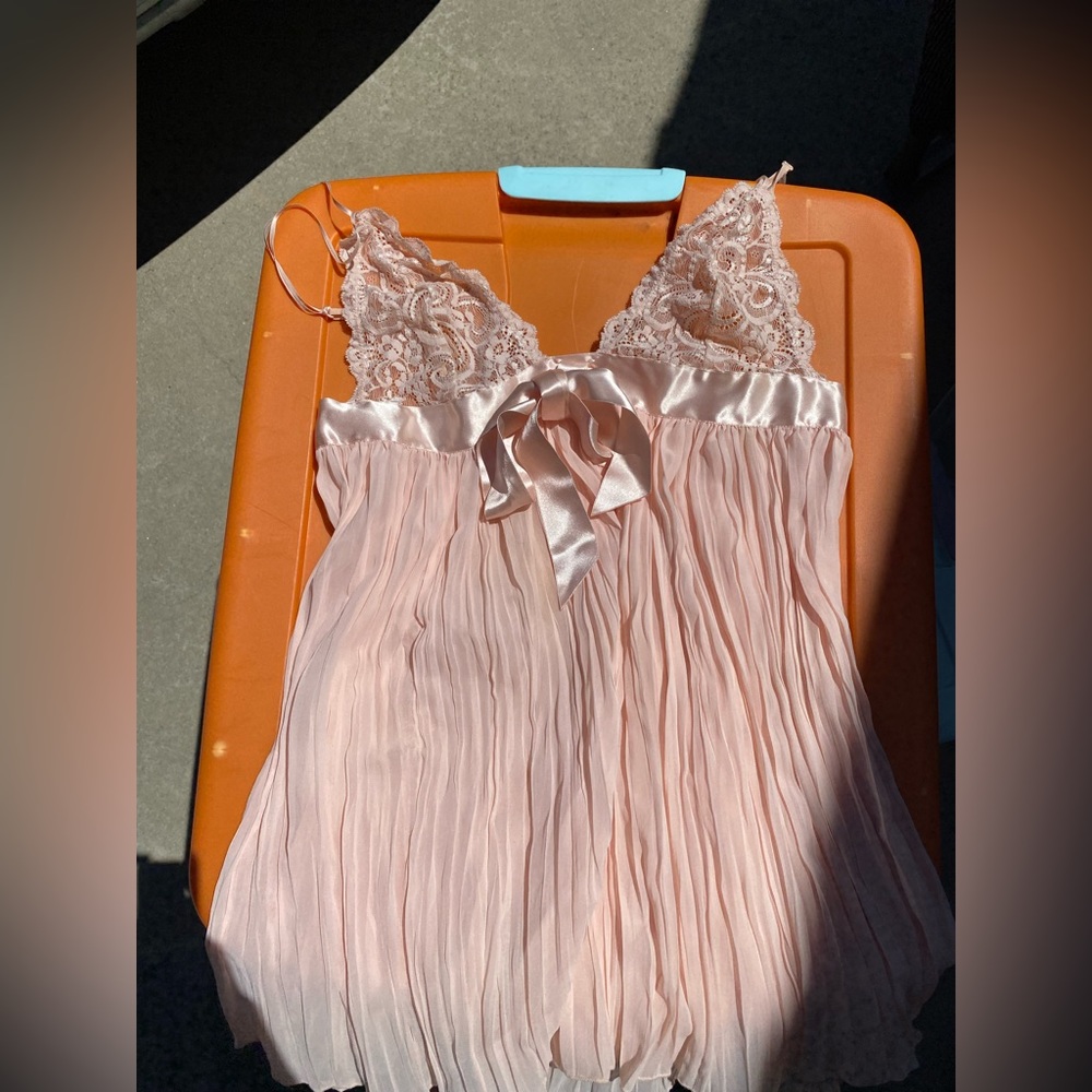 Pink babydoll lingerie Victoria’s Secret